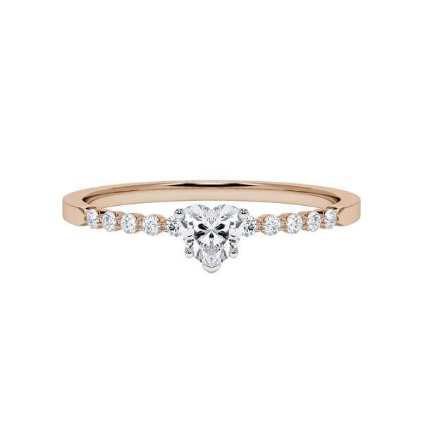 Diamantring Peach-Gold 585/- Weißgold 585/- zus. 0,400 ct, tw, vs & tw, si - RU-1786-6