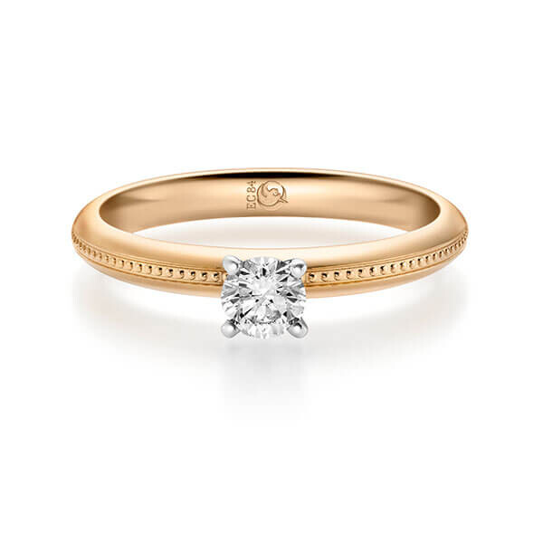 Diamantring Roségold 375 Brillant 0,250 ct, tw,si Brillant Rubin RU-1714-1