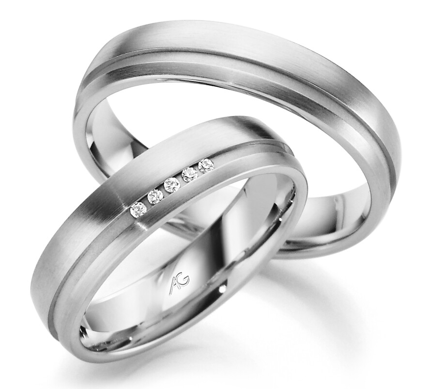 Gerstner Trauringe Palladium 28631/5 Fuge Brillanten