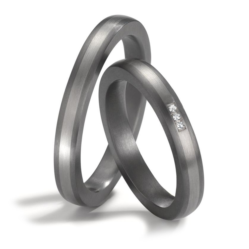 Trauringe aus Tantal & Platin Brillant TeNo 601868 & 601869