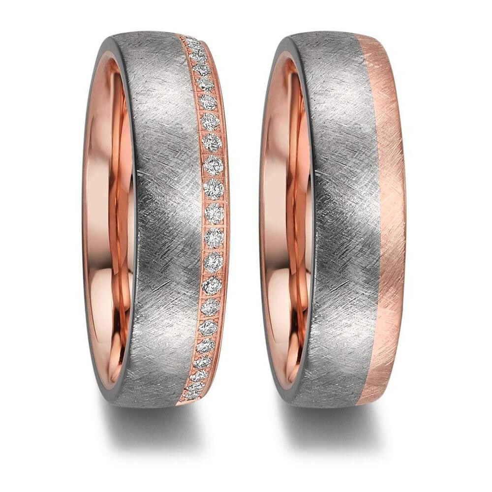 Trauringe Tantal Roségold 750 Eismatt TNO606509-08