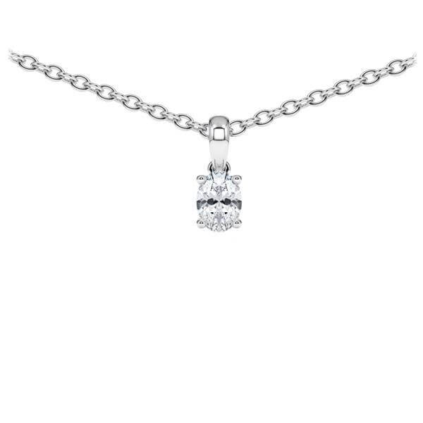 Collier Weißgold 585 Oval Diamant zus. 0,200 ct, tw, vs Rubin RU-1782-1
