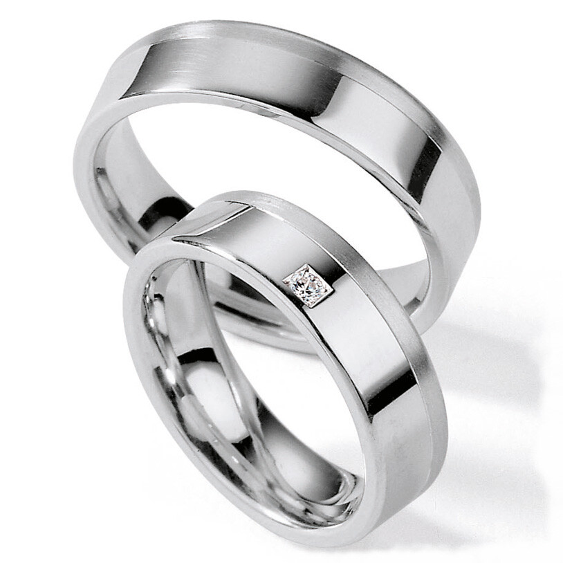 Collection Ruesch Trauringe Weißgold 55/01110 White Style Silver Brilliance