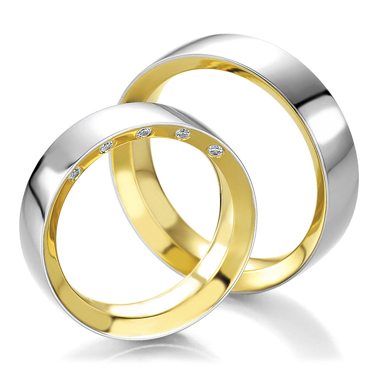 Breuning Trauringe Bicolor Design 48/05223 & 48/05224 Eheringe