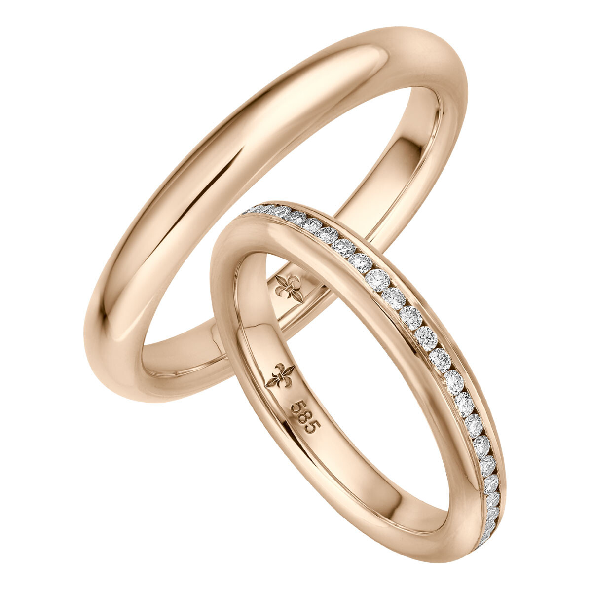 Giloy Trauringe Joséphine Roségold TR-0-00025 & TR-1-00025