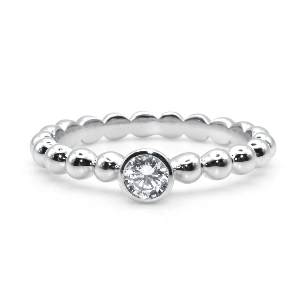 Verlobungsring Solitär Kugelring Silber 925 Zirkonia – RZ00013