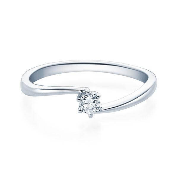 Verlobungsring Little Twist Solitär Brillant 0,08ct TW,SI Platin 950 Rubin RU-1584