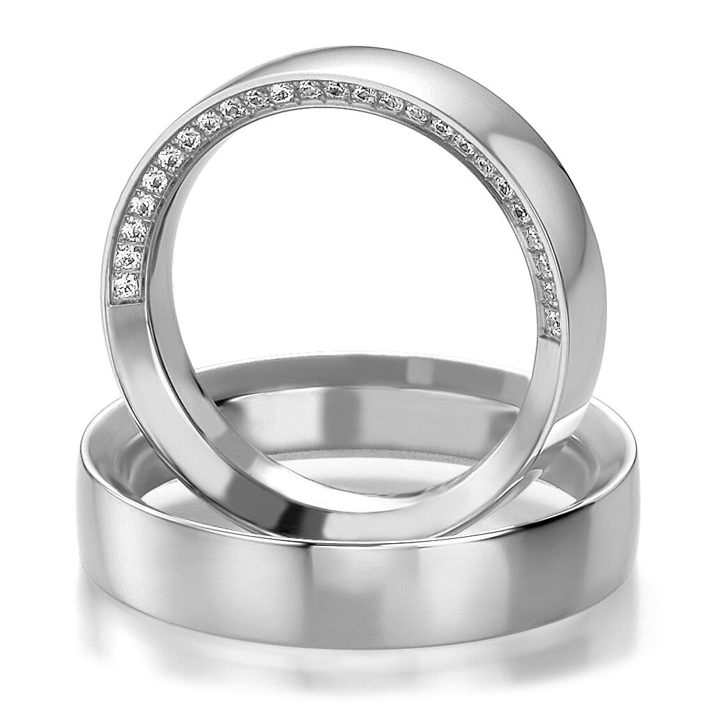 Breuning Trauringe Weißgold Design 48/05221 & 48/05222 Eheringe