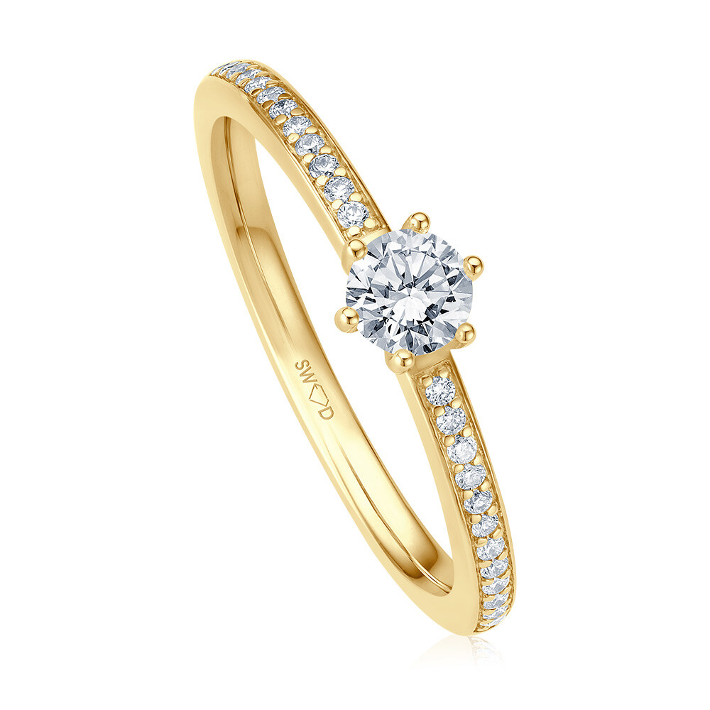 Verlobungsring Pavé Gelbgold bella luce EH005579