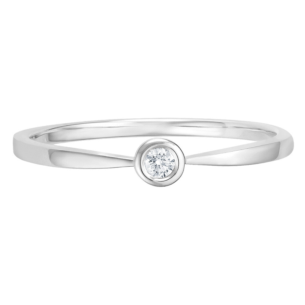 bella luce Solitaire Ring Weißgold Brillant 0.040 ct. w/si, liegend