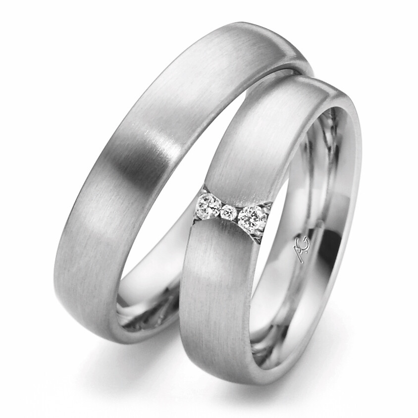 Trauringe Weißgold Brillant Gerstner 4/28413/5 & 28413/5