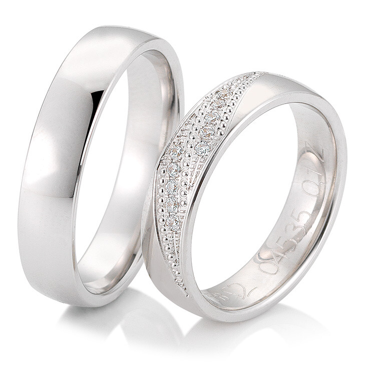 Trauringe Weißgold Joy Breuning 48/04535 & 48/04536 Perl