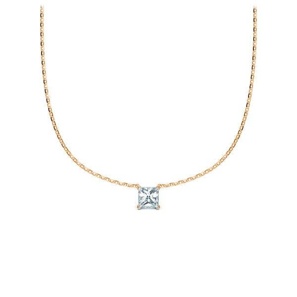 Collier Rotgold 585 Prinzess-Diamant zus. 0,100 ct, tw, vs Rubin RU-1581-3