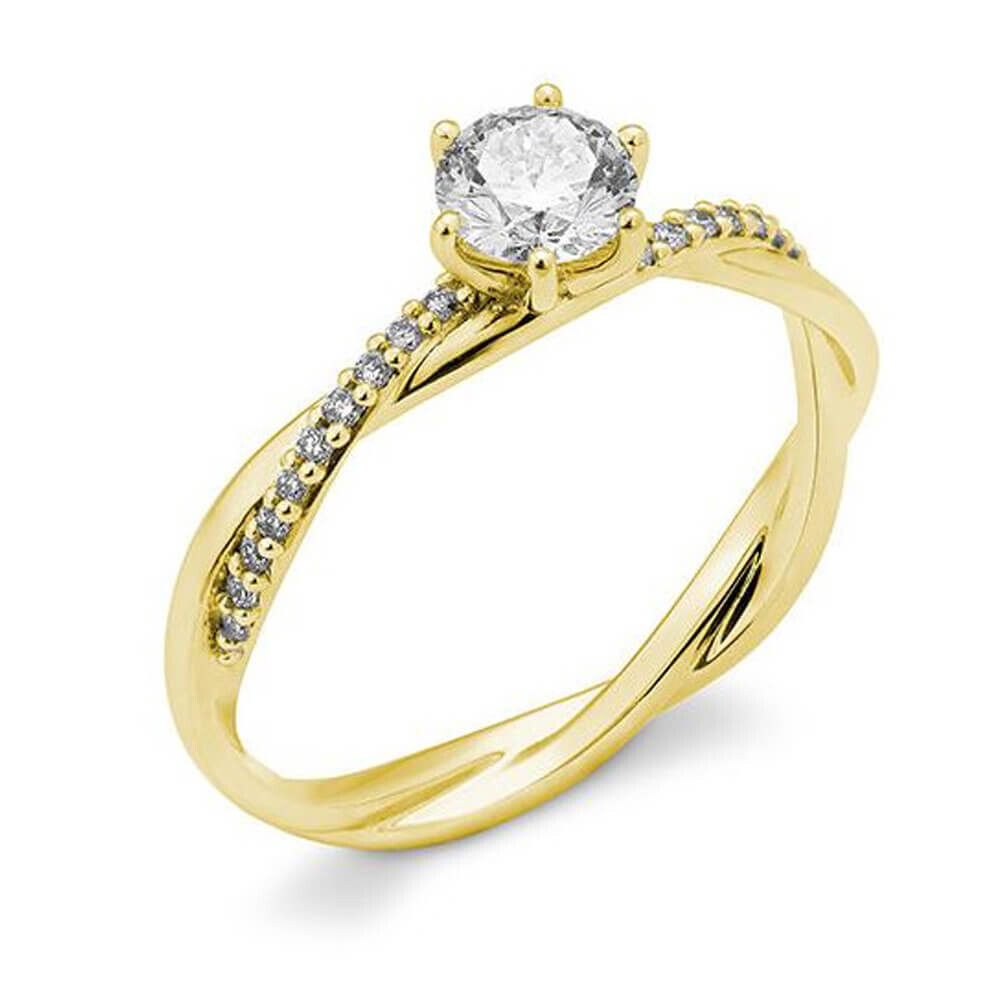 Verlobungsring gedreht Gelbgold Lab-Grown Diamanten Breuning