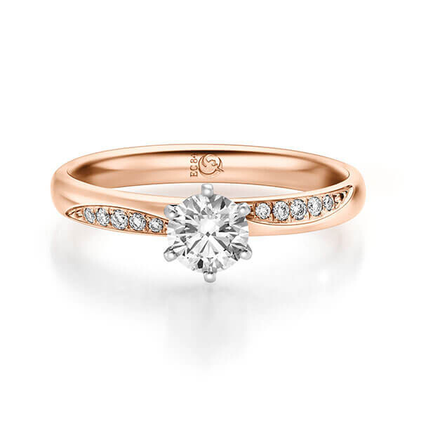 Diamantring Rotgold 333 zus. 0,572 ct, tw,si Brillant Rubin RU-1717-3
