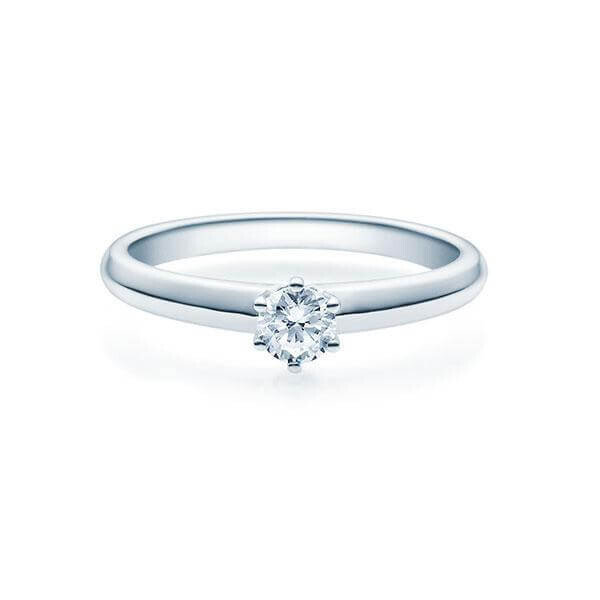 Verlobungsring Solitär 6er Krappe 18003 Silber Rubin RU-1508