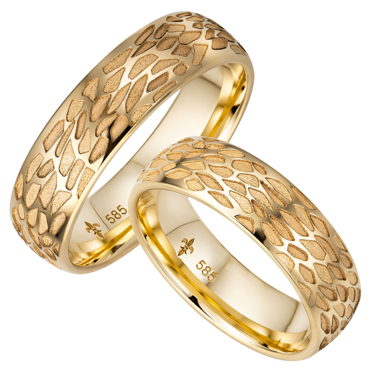 Giloy Trauringe Yvette Gelbgold TR-0-00044 & TR-1-00044