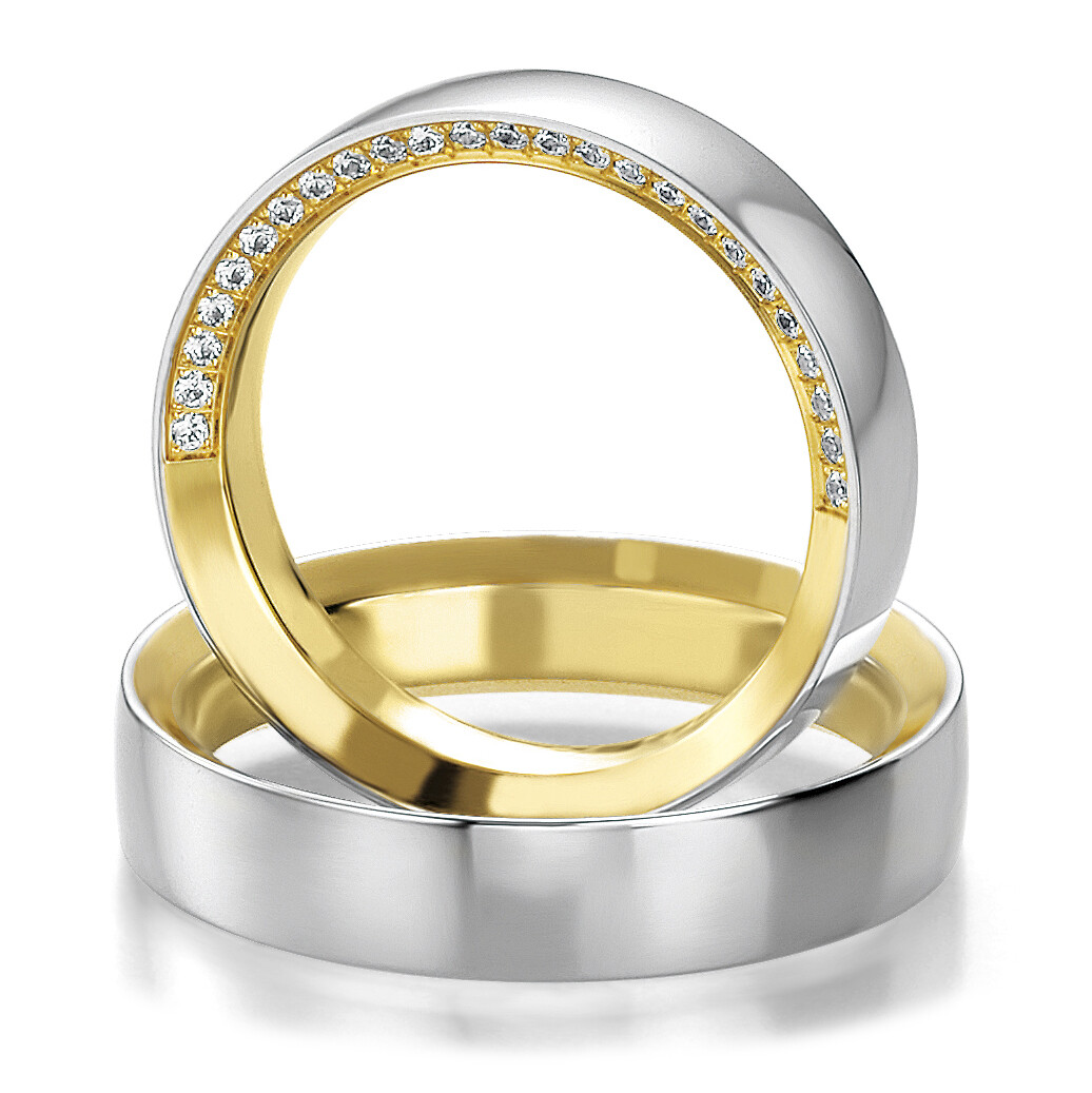 Breuning Trauringe Bicolor Design 48/05221 & 48/05222 Eheringe
