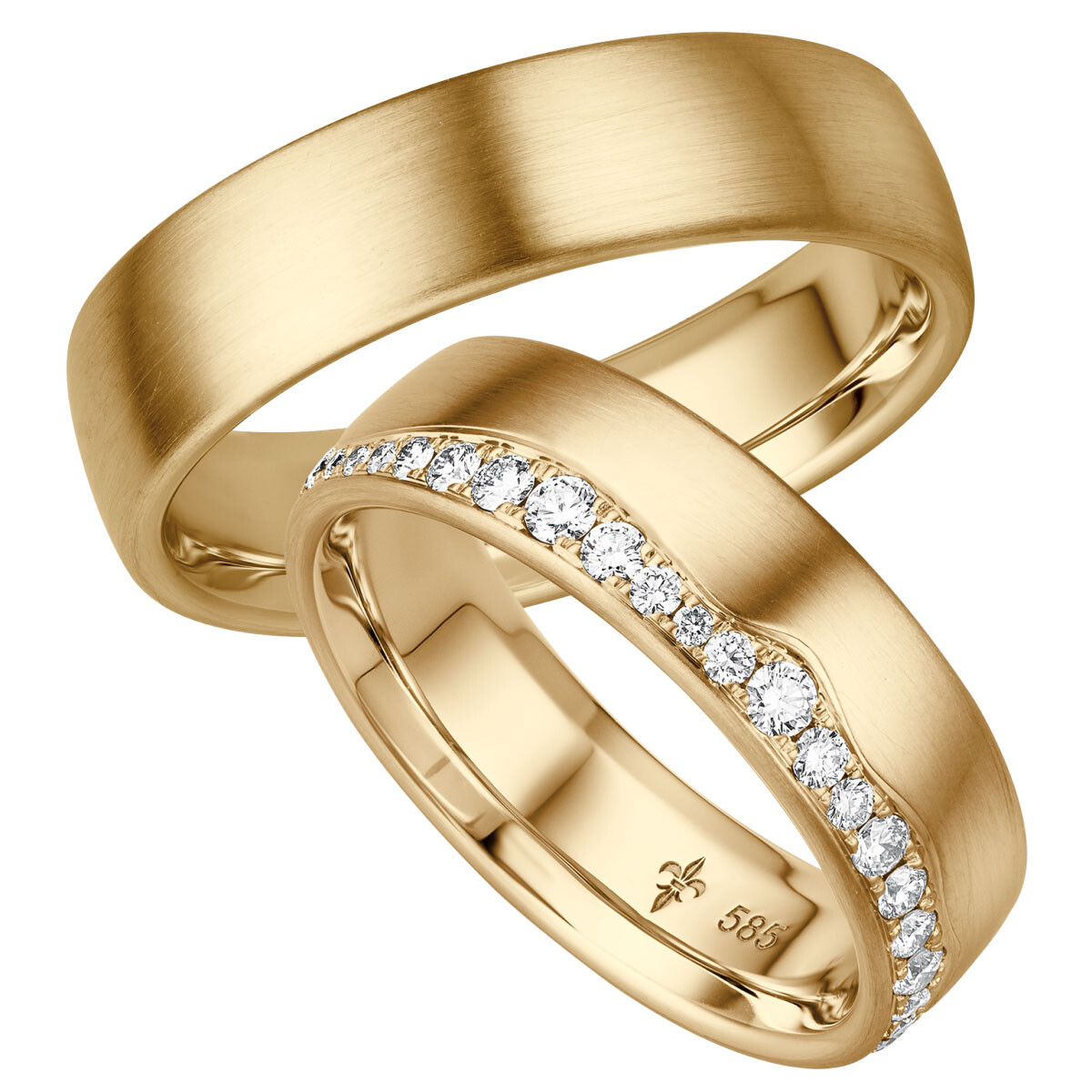 Giloy Trauringe Valérie Gelbgold TR-0-00035 & TR-1-00035