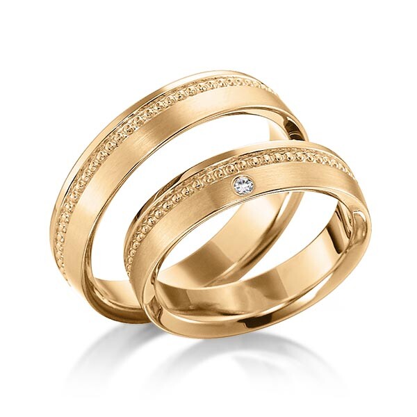 Sickinger Trauringe Roségold Perlfuge Brillant SC-1137-1