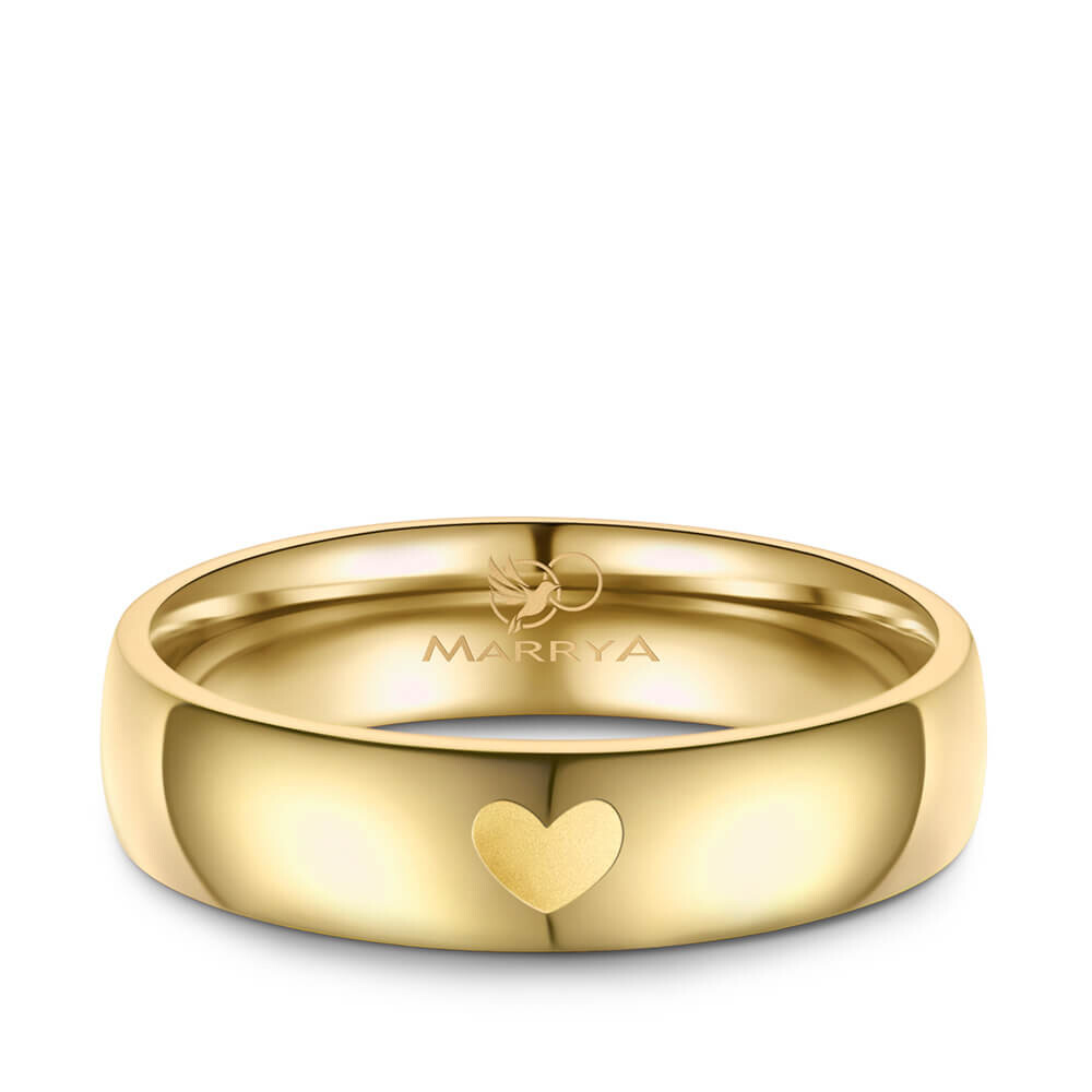 Damenring Edelstahl Gold mit Herz Marrya ES-30