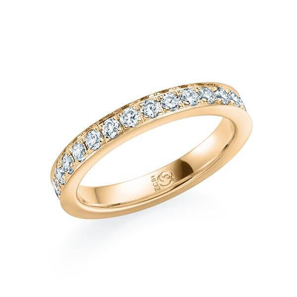 Diamantring Memoire Roségold 750 zus. 1,300ct. tw/si Rubin RU-1558