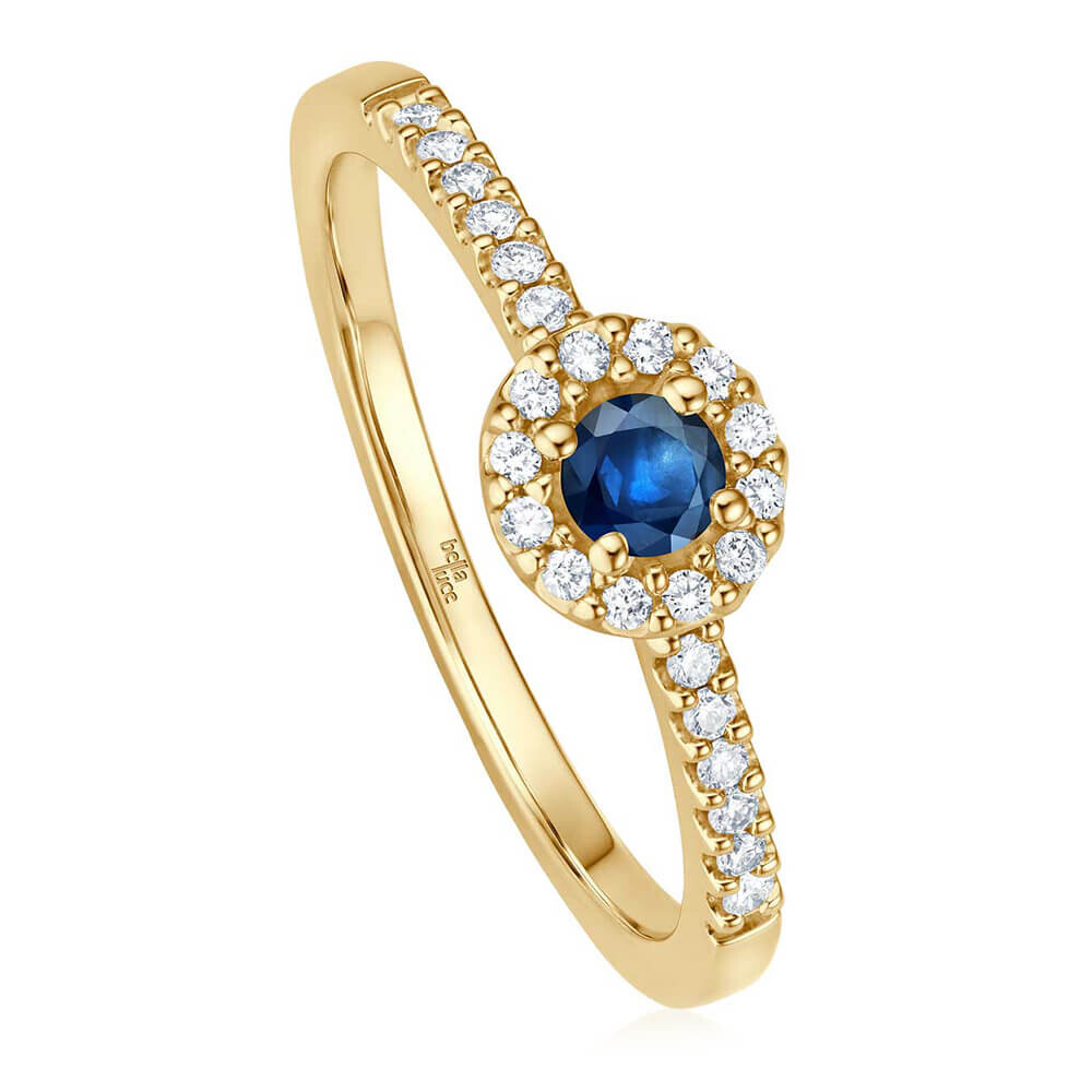 Ring Piccolina Gelbgold Saphir Brillant bella luce EH005654