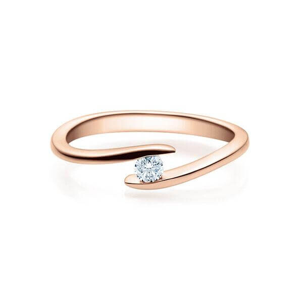 Verlobungsring Twist Solitär 18015 Brillant W,SI Rotgold Rubin RU-1496