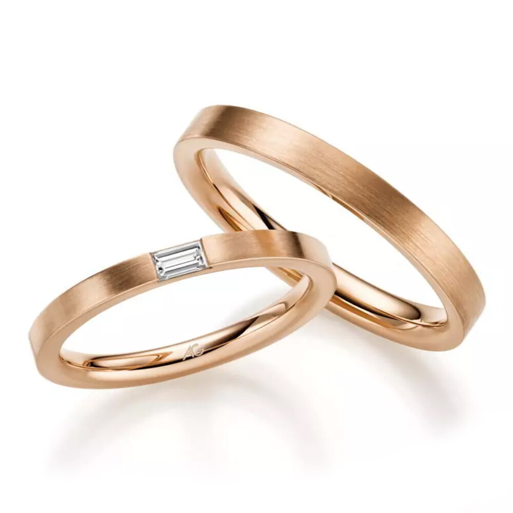 Gerstner Trauringe Roségold Baguette 4/31304/2.3 & 31304/3