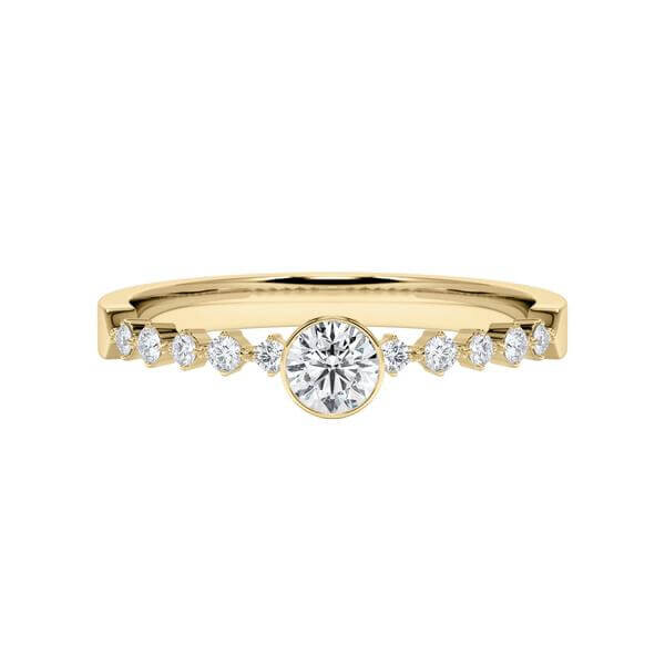 Verlobungsring Gelbgold 333 zus. 0,320ct. Brillant Zarge Rubin RU-1795