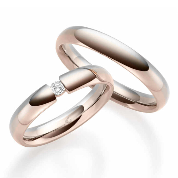 Gerstner Trauringe Mondlicht Brillant 31152/4 Rot-Haselnuss Weißgold