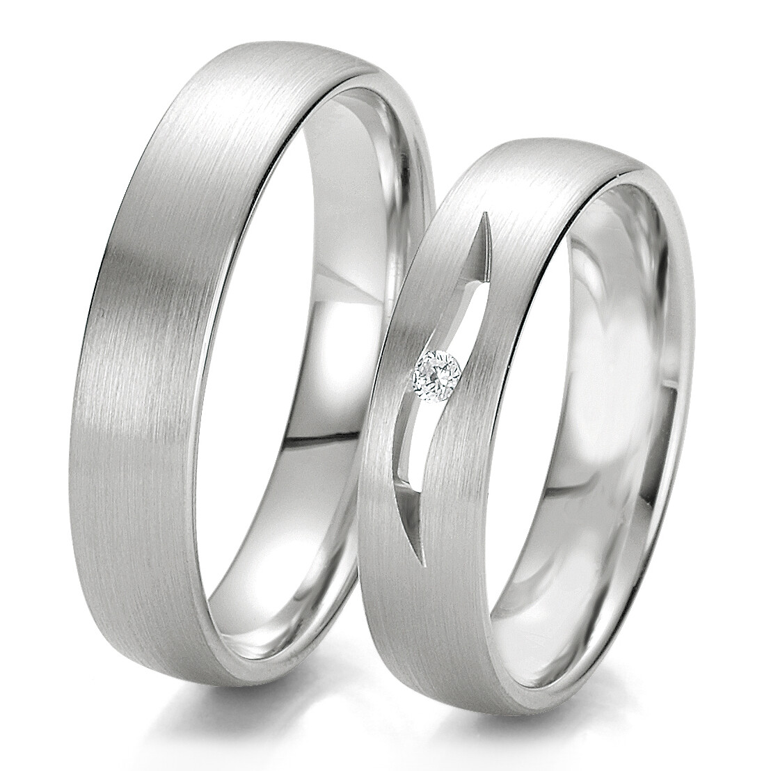 Breuning Trauringe Weißgold Rainbow 48/06219 & 48/06220
