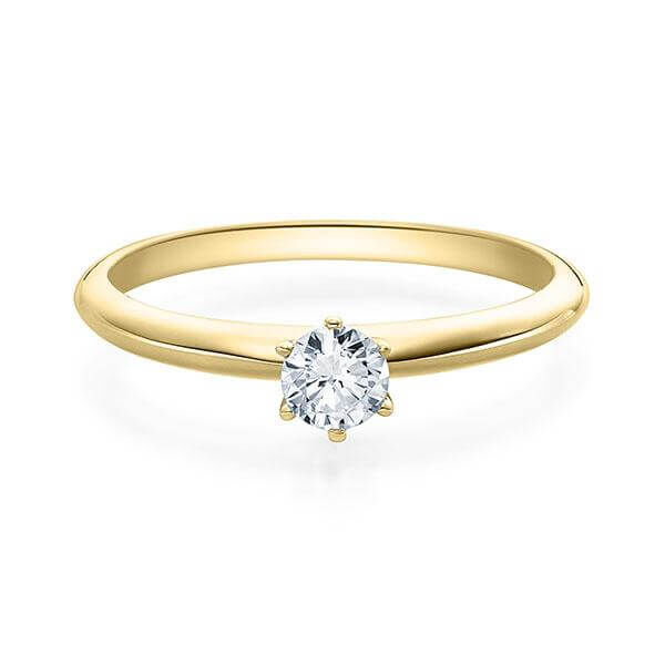 Verlobungsring Gelbgold 750/- zus. 0,250 ct, tw, si - RU-1568-17