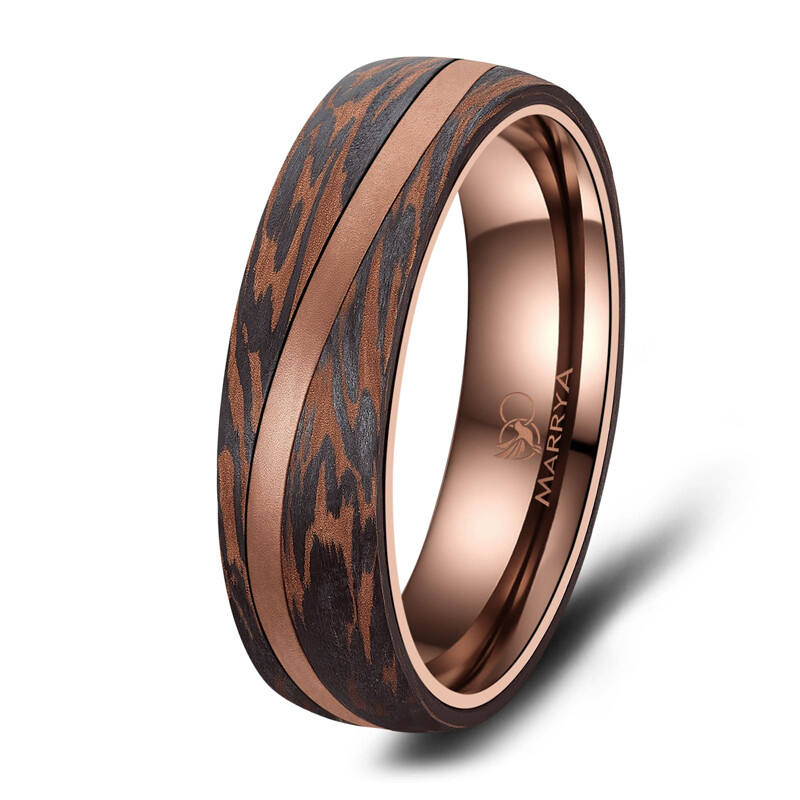 Herrenring Carbon Bronce Wellendesign Marrya CB-05