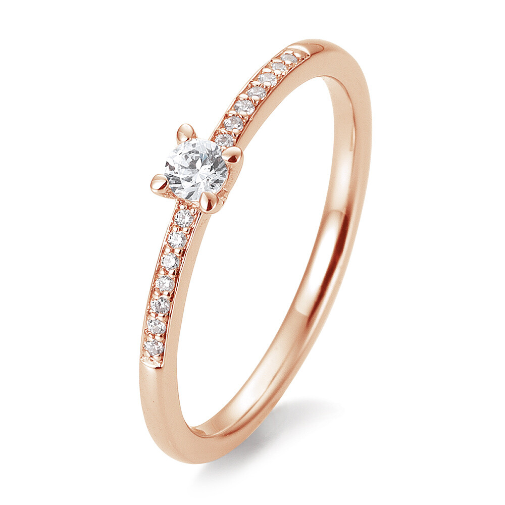 Breuning Verlobungsring 4er Krappe Rotgold Brillant 41/85950