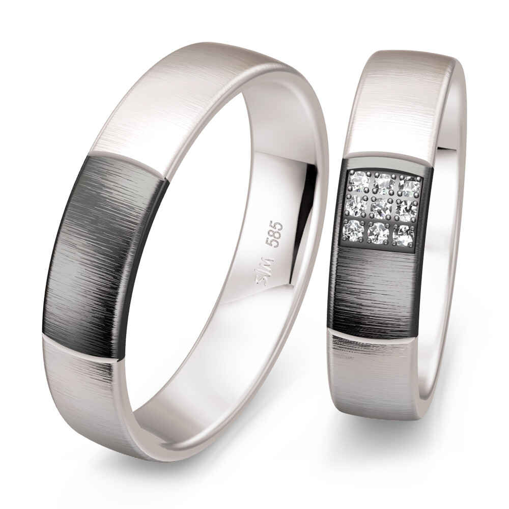 Saint Maurice Trauringe Weißgold & Graugold 49/83148 & 49/83149