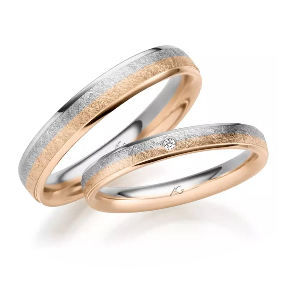 Eheringe mehrfarbig Platin Rosé Brillant Gerstner 31494