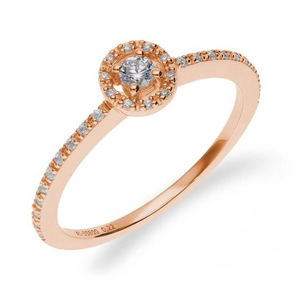 Verlobungsring Fantasy Pavé Rotgold Brillant 41-05800