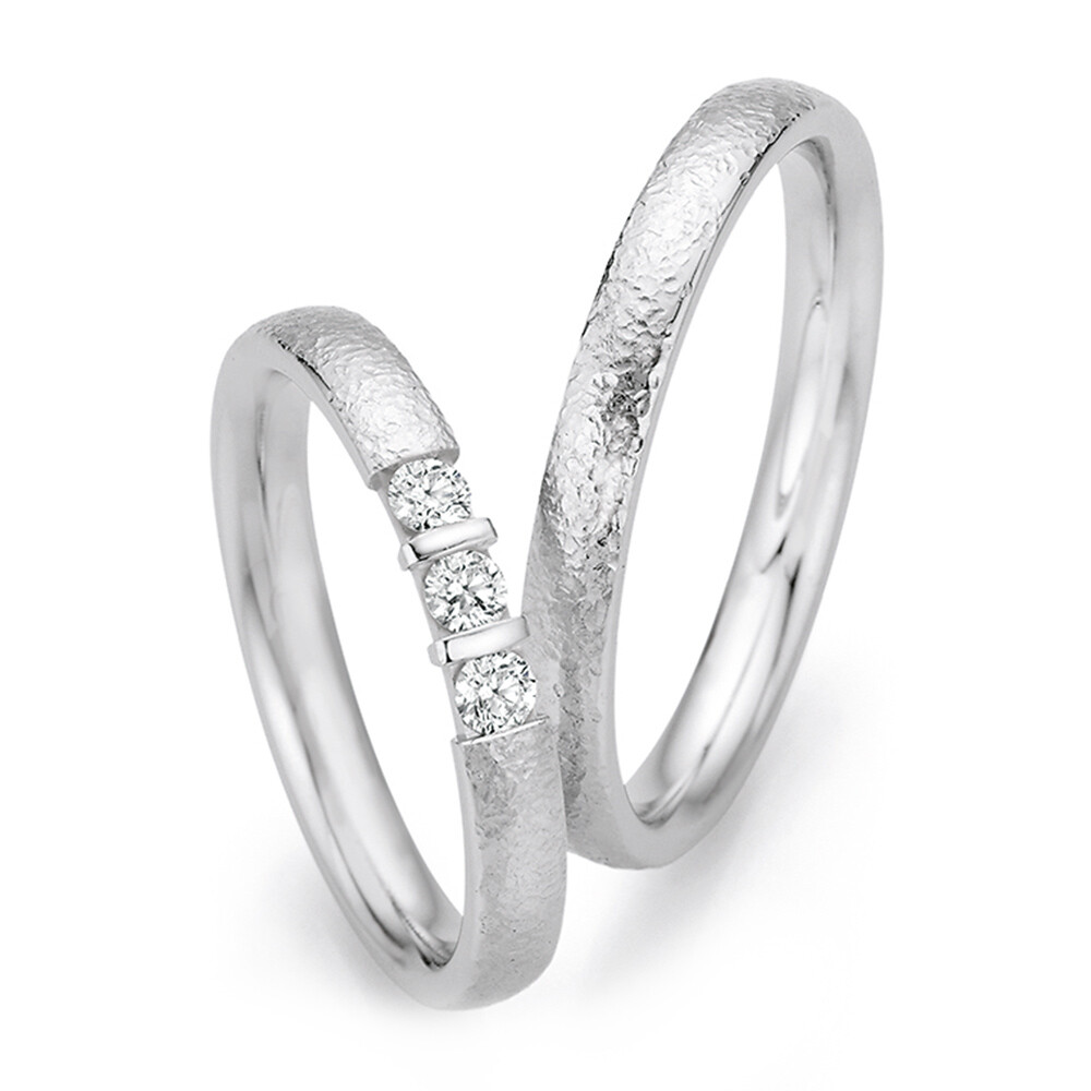 Eheringe Trilogy Diamond Weißgold nadelmatt Brillant 66/72030 & 66/72040