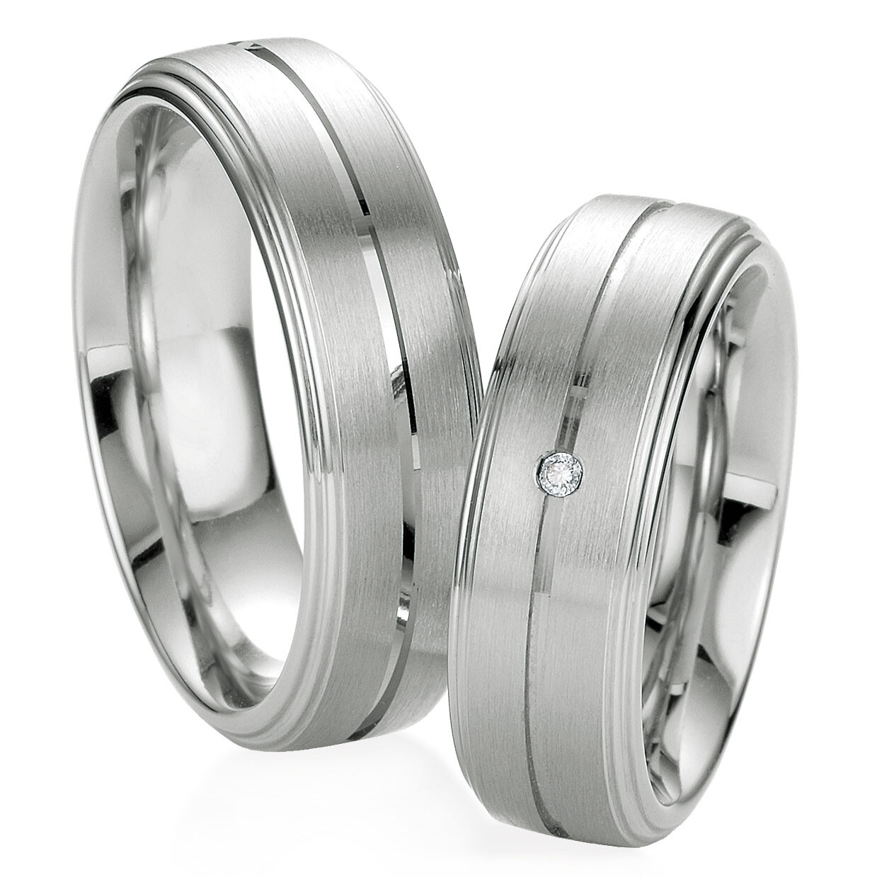 Breuning Trauringe Partnerringe 48/08045 & 48/08046 aus Silber 925