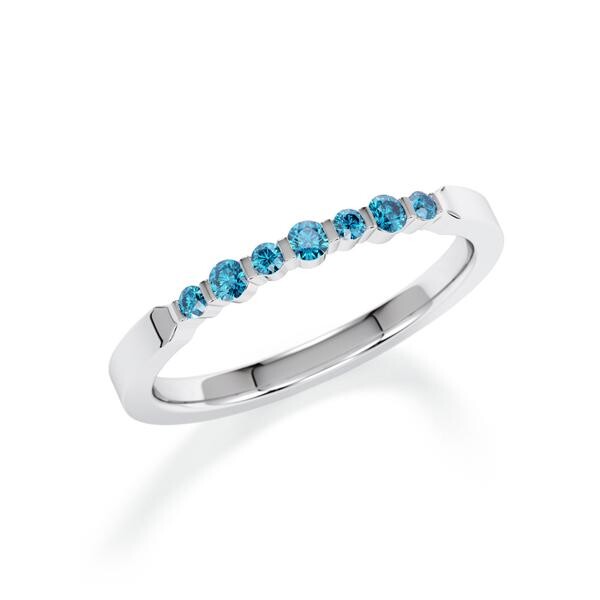 Memoire- Vorsteckring Weißgold 333 zus. 0,150ct. Skyblue Rubin 1805