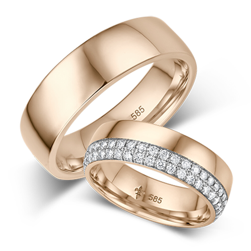 Giloy Trauringe TR-0-00006 & TR-1-00006 Luisa Roségold