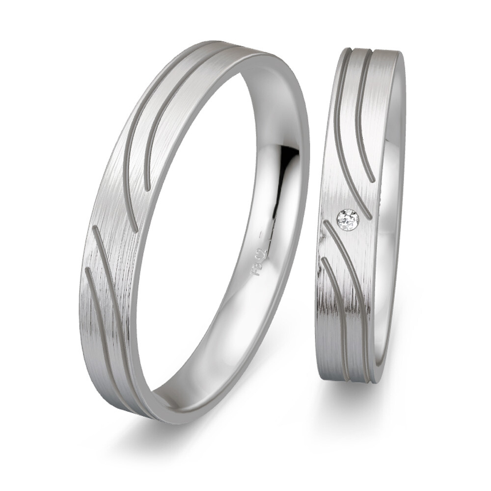 Breuning Trauringe 48/07123 & 48/07124 aus Platin