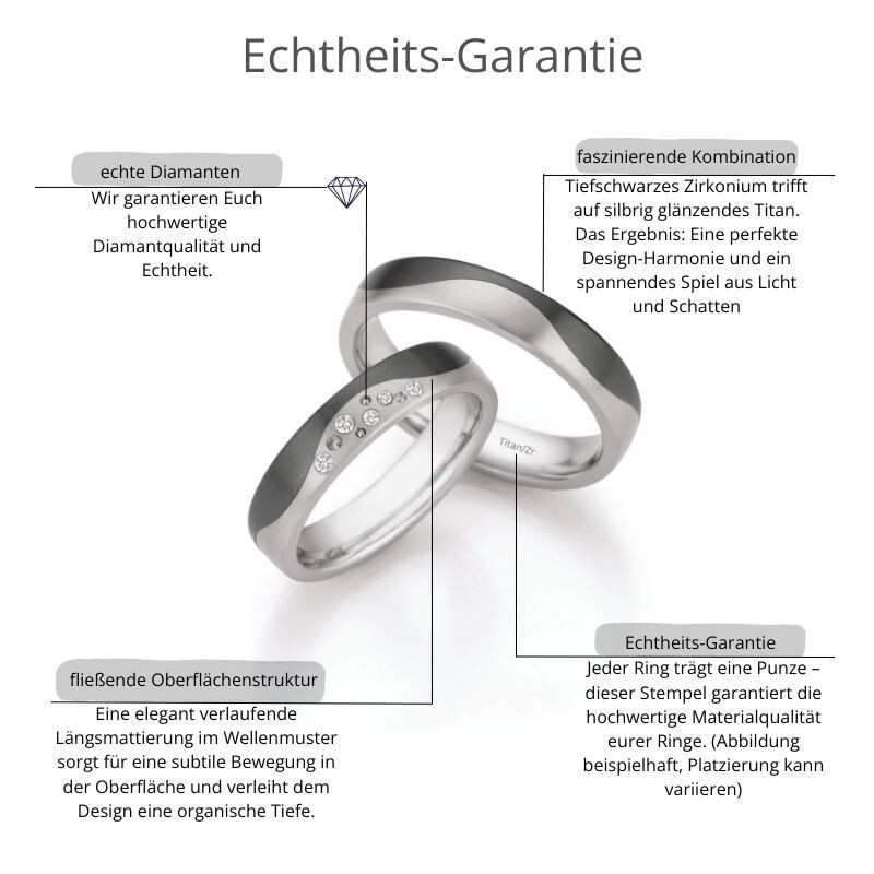 Eheringe Titan Zirkonium Brillant Ruesch 79/10090 & 79/10100