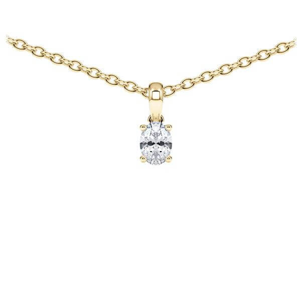 Collier Gelbgold 585 Oval Diamant zus. 0,200 ct, tw, vs Rubin RU-1782-2