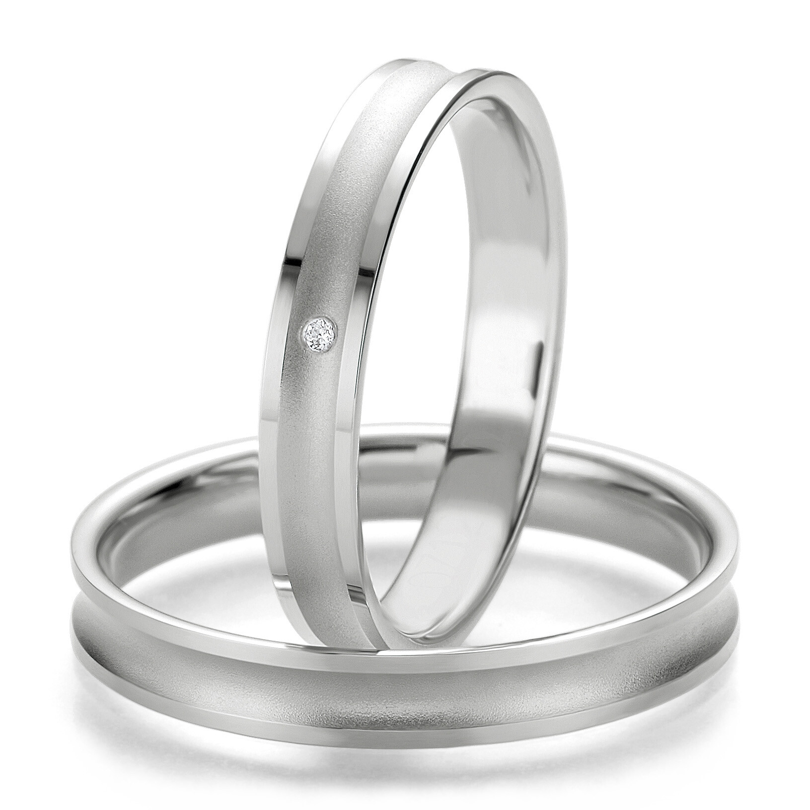 Trauringe Eheringe Palladium Smart Line Slim Breuning 48/07125 & 48/07126