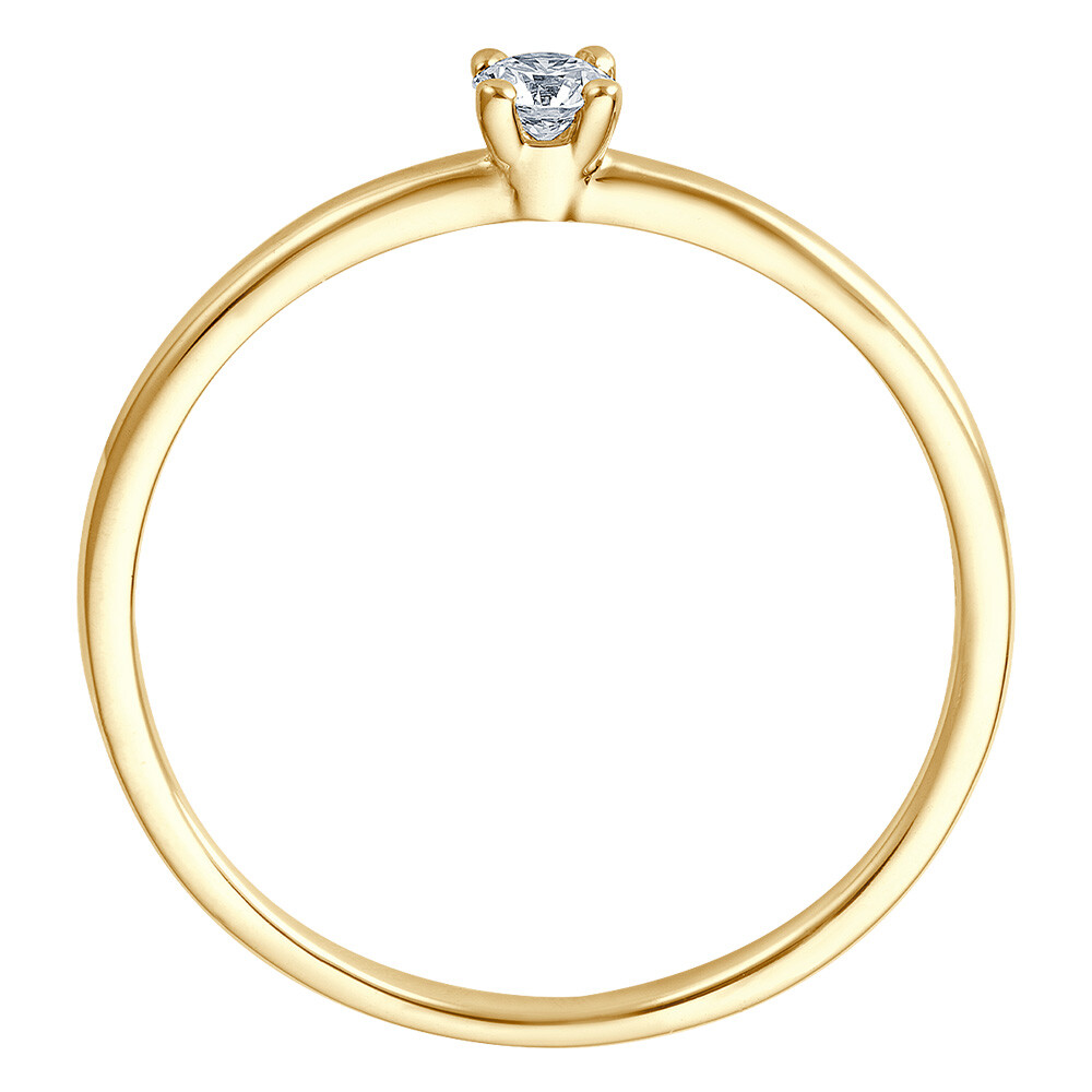 bella luce Solitaire Ring Gelbgold Brillant 0.090 ct. w/si, stehend