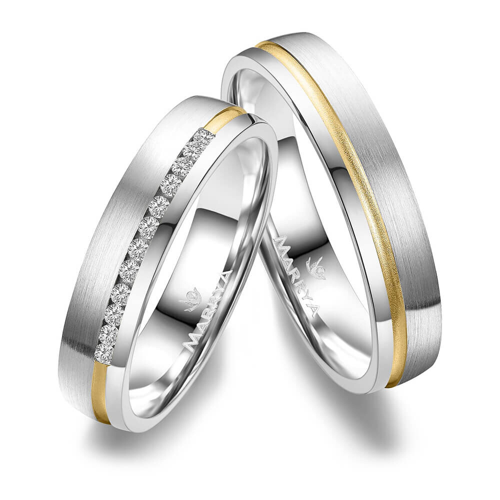 Trauringe Partnerringe Silber & Gold Marrya SG-B-08