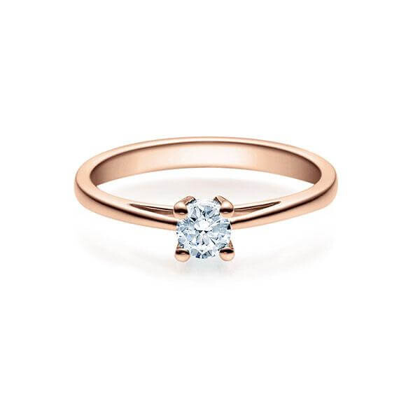Verlobungsring Solitär 4er Krappe 18010 Rotgold Rubin RU-1501