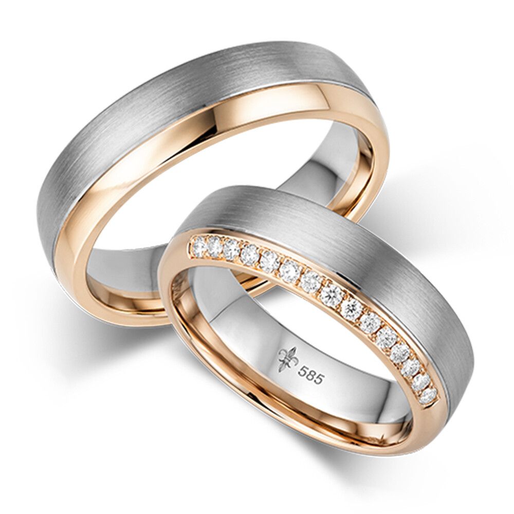 Trauringe Claire Weiß-/Roségold Giloy TR-0/TR-1-00013